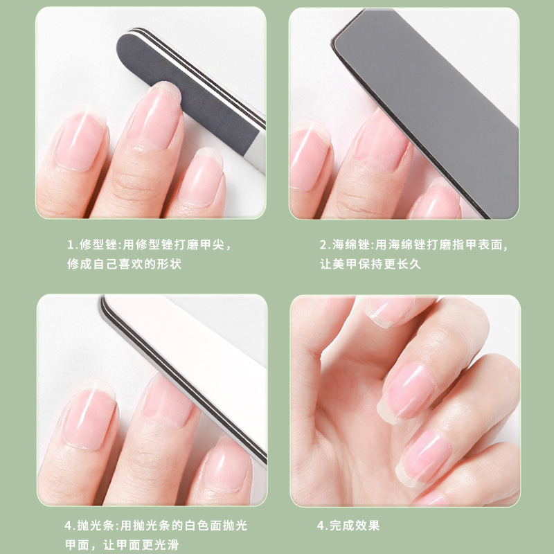 Esmalte de uñas transfronterizo tira de pulido de tres lados tira de molienda negro blanco gris Archivo de esponja bloque de pulido esmalte de uñas tira de arena herramienta de uñas
