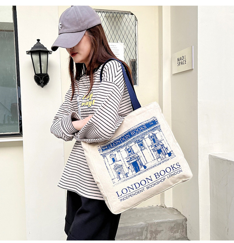 2022 New Large-Capacity High-Style Women's , Niche French Canvas For Work, European And American Style Chic Shoulder_voghion.com