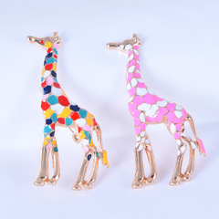 彩色滴油長頸鹿胸針男女同款別針胸花服裝配飾 歐美外貿新款
