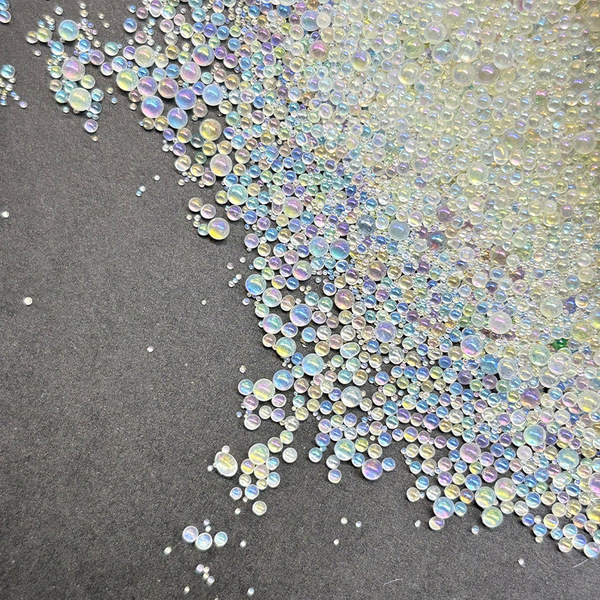 Non-Porous Bubble Beads, Pop Beads, Transparent Glass Beads, Iridescent Bubble Beads, Nail Art Decorations, Micro Beads, DIY 
 Accessories