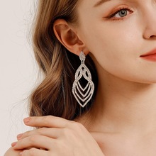 跨境新娘耳饰轻奢高级感 欧美夸张气质风水钻耳环女批发earrings