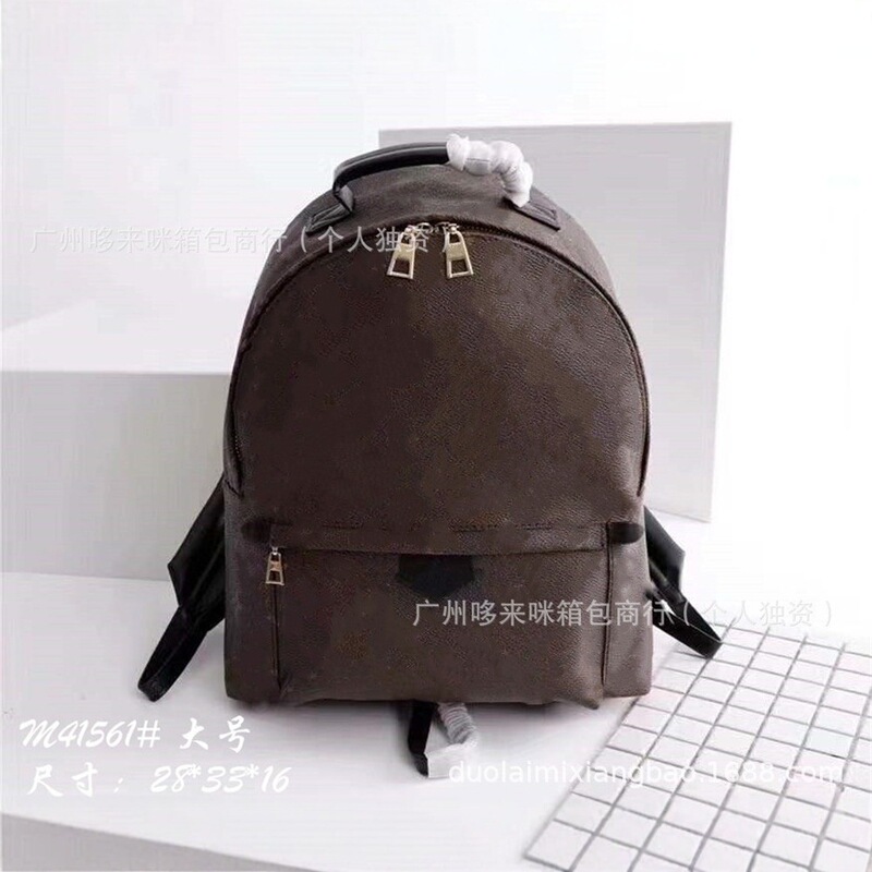 Guangzhou Original Leather Old Flower Backpack Shoulder Crossbody Portable small size Unisex Backpack Casual Fashion Schoolbag