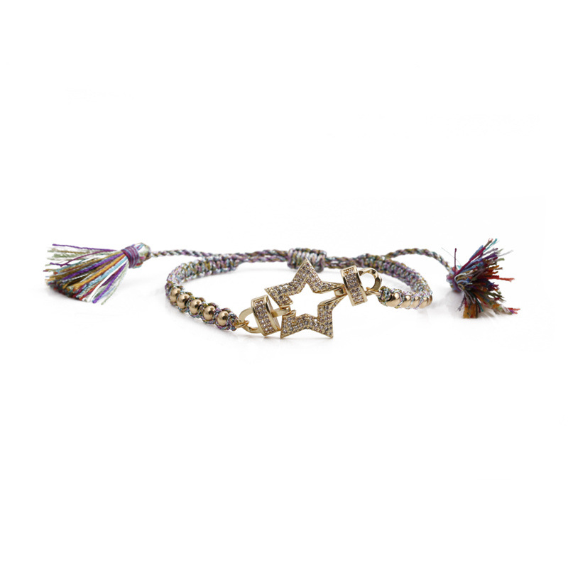 Großhandel Mode Hohler Stern Kupfer Mikro-intarsien Rotes Zirkon Armband Nihaojewelry display picture 5