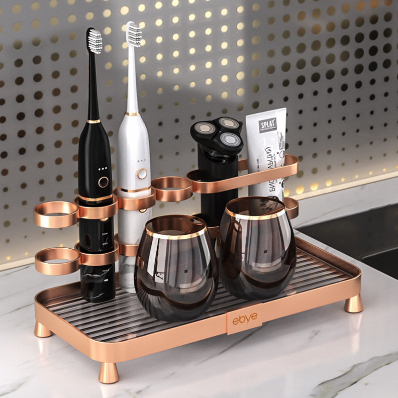 Electric toothbrush storage rack new toothpaste bathroom toothbrush storage rack tooth Cup wash table light luxury high-end