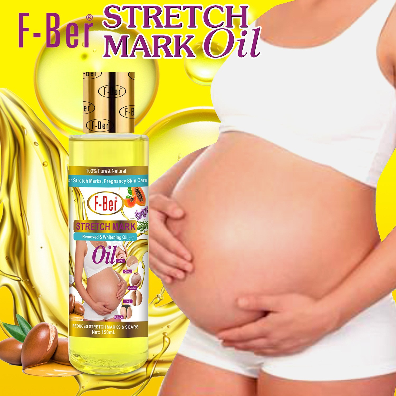 Cross-Border Multivitamin Essential Oil Fades Melanin, Removes Blackness, Tightens and Brightens Massage Oil, Pregnant Women's Oil, Foreign Trade 150m