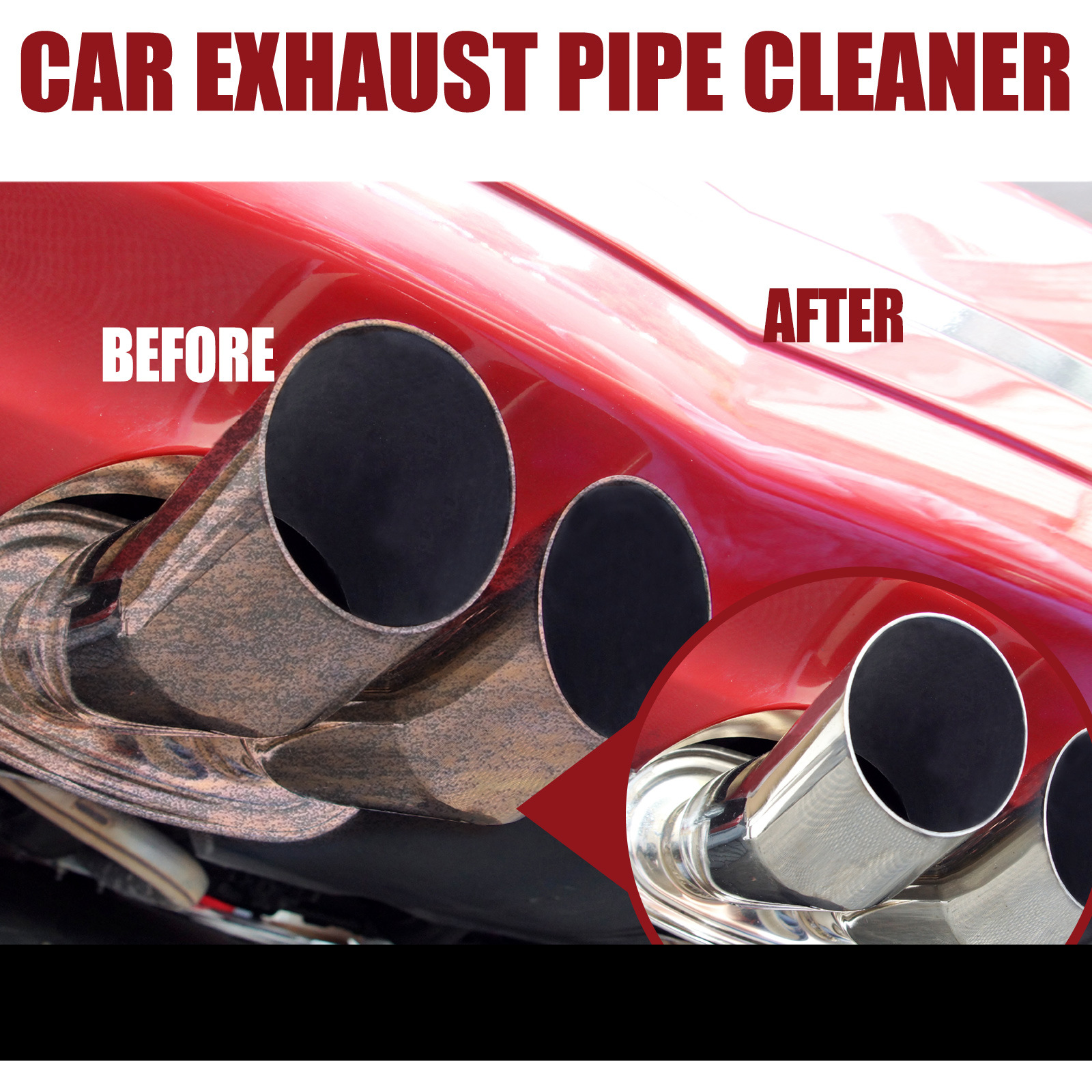 Automobile exhaust pipe cleaner Rust removal carbon removal automobile motorcycle maintenance cleaner_voghion.com