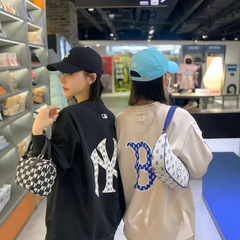 MLB卫衣男女NY复古老花情侣宽松休闲运动长袖套头衫