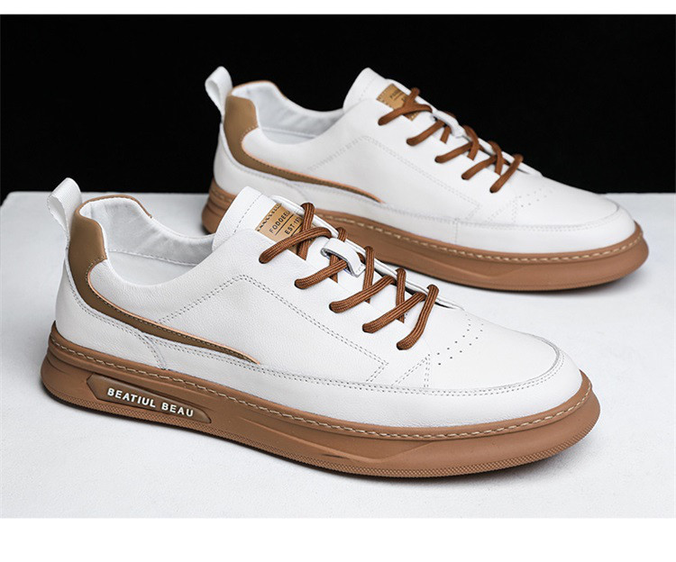 Echte Leder Sneaker Für Herren Modische Casual Freizeitschuhe_voghion.com