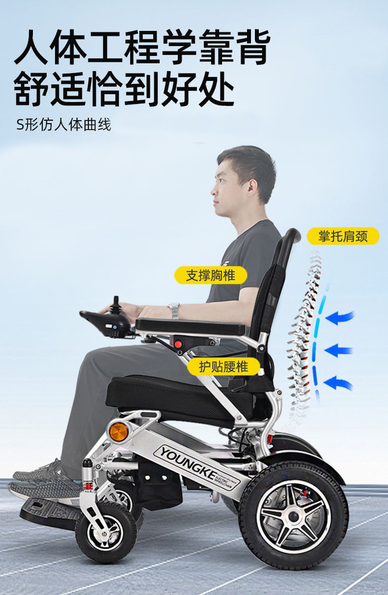 Export Model Foldable Lightweight Fully Automatic Smart Electric Wheelchair for the Elderly and Disabled Remote Control Scooter for the Elderly