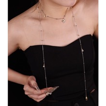 新款法式不规则长款项链 精致百搭银色链子优雅饰品毛衣叠戴配饰