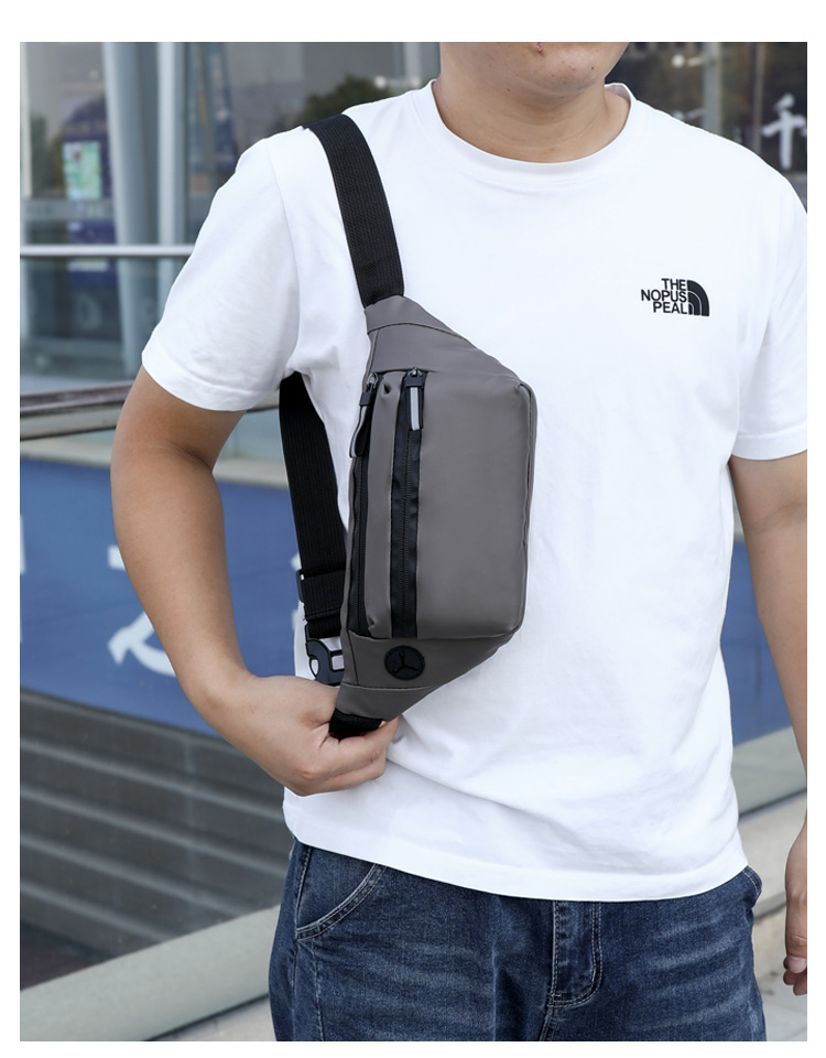 Men's Gender Men's Solid Color Oxford Cloth Zipper Fanny Pack