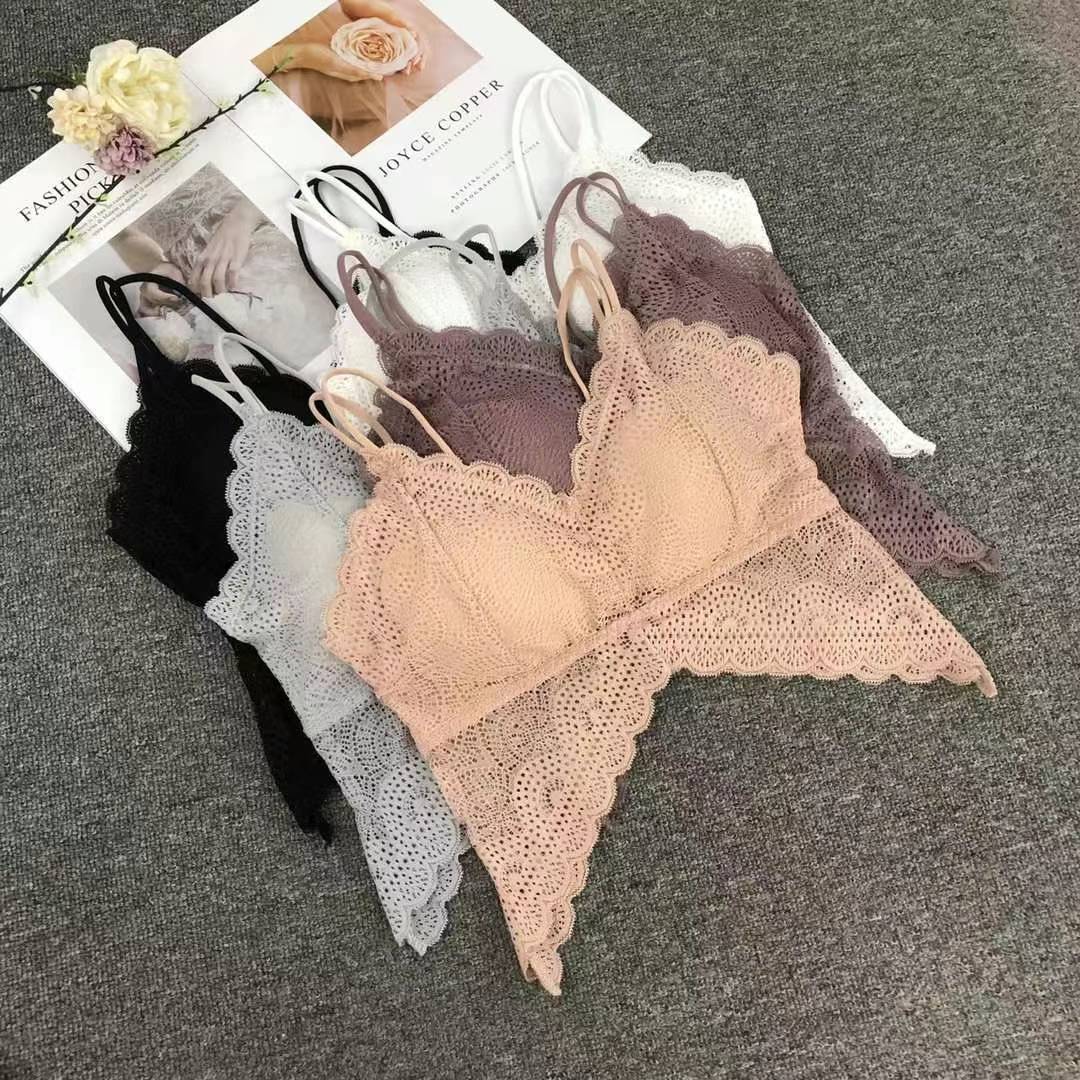 Nuevo encaje de alta calidad, chaleco de dama sin anillo de acero, bra de yoga, ropa interior deportiva de chicas, al por mayor.