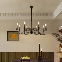 美式复古吊灯客厅餐厅卧室主灯乡村法式田园简约大气蜡烛书房灯具