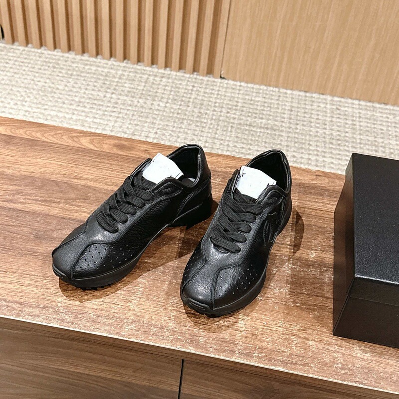 外贸小香风百搭真皮系带厚底休闲运动鞋女cc新款舒适透气老爹鞋女|undefined