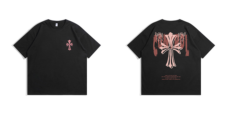 Camiseta masculina com estampa cruzada American Street 220gt, manga curta, tamanho solto, moda hip hop, estilo casal_voghion.com