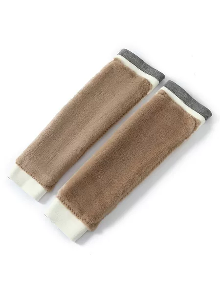 Wool One-piece Fleece Leg Protection Strap Thickened Rabbit Fleece Knee Protection Cover Cold-proof Warm Anti-slip Old Cold Leg Calf Protection Autumn and Winter
