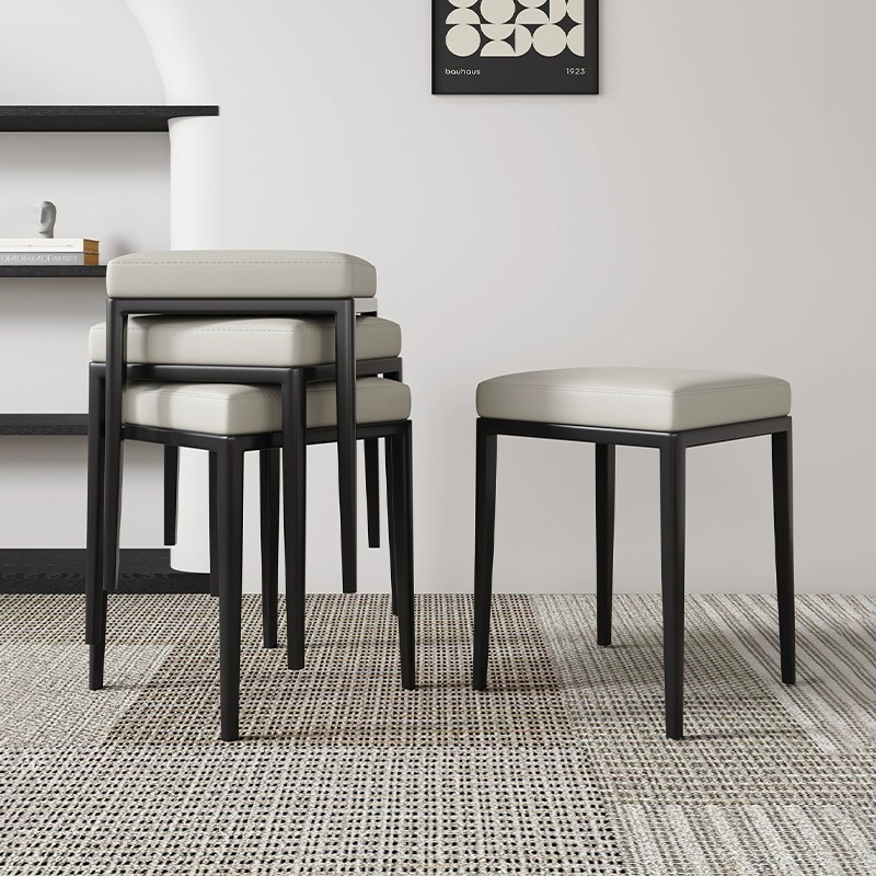 Stackable Square Stool Household Light Luxury High-end Dining Table Stool Standby Chair Shoe Changing Stool Living Room Small Stool Simple Style