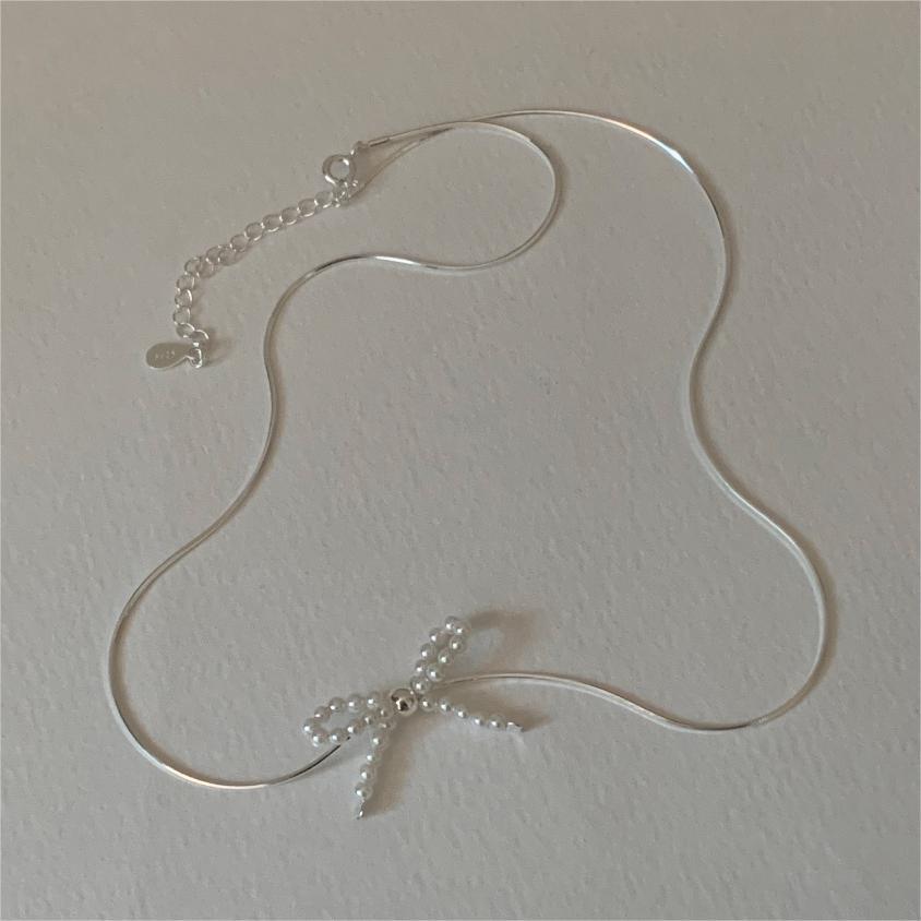 Plata Esterlina Estilo Simple Nudo De Lazo Collar Colgante display picture 15