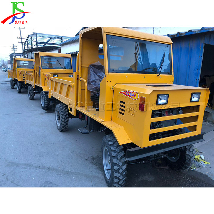 Vehículo de transporte de ingeniería diesel de cuatro ruedas, vehículo de transporte de piso para construcción, vehículo de ingeniería de cuatro ruedas con tipo cabina