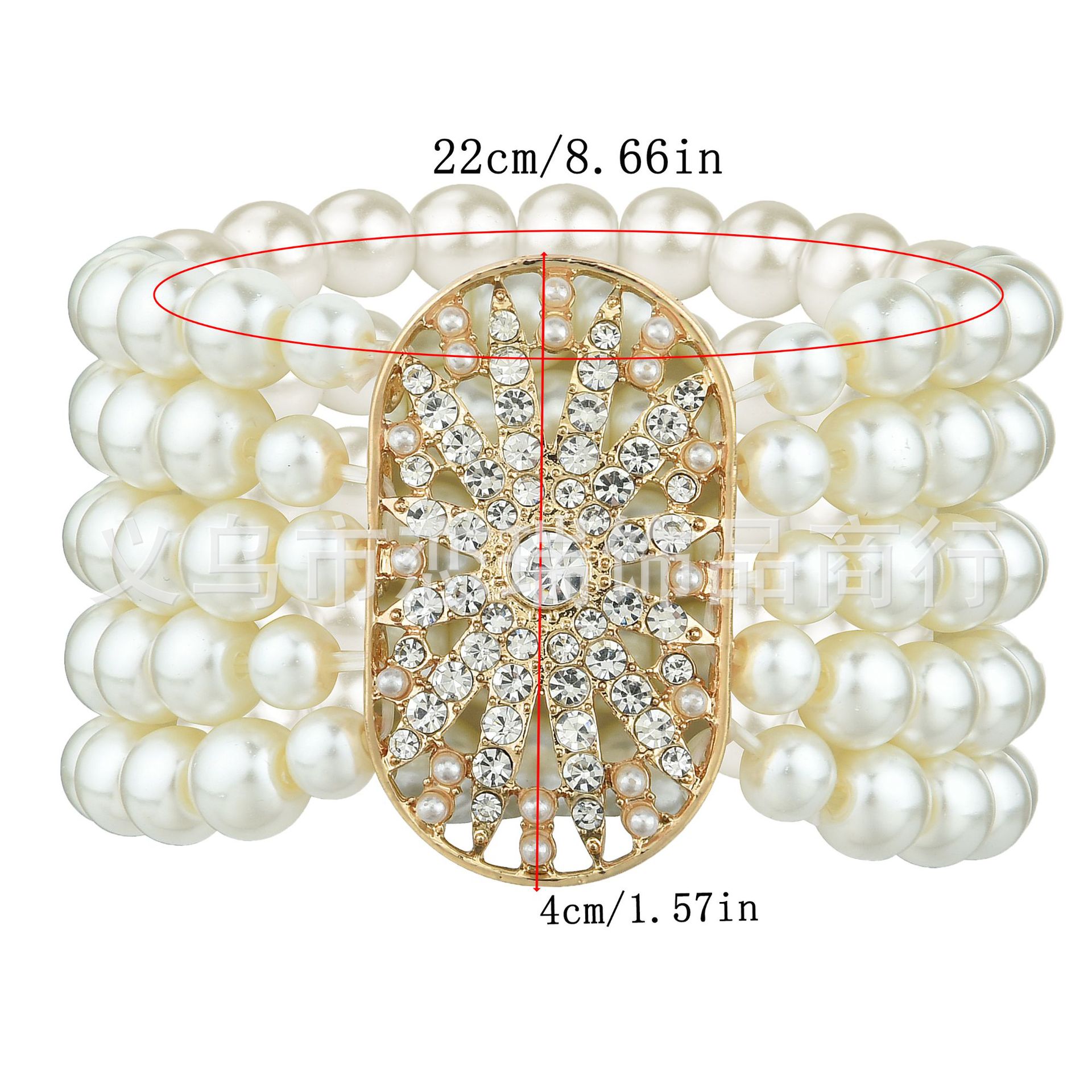 1920s cinco filas de pulseras de perlas cristal transfronterizas Europa y América damas baile de familia accesorios de ropa de fiesta en stock