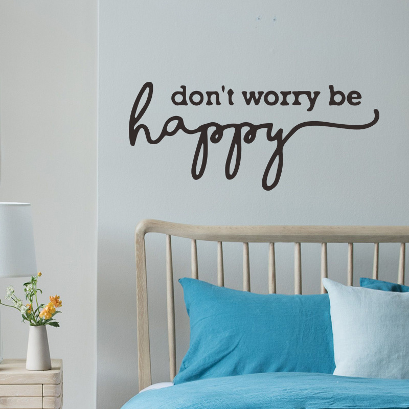 Simple Don't Woeey Be Happpy English Slogan Wall Sticker display picture 3