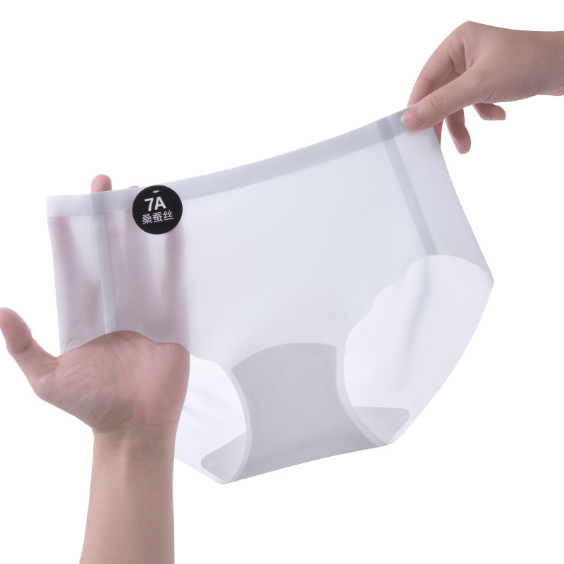 2024 nueva ropa interior sin costuras de seda de hielo de verano para niñas estilo delgado de secado rápido y sensación fresca 7A calzoncillos de seda de morera para mujer