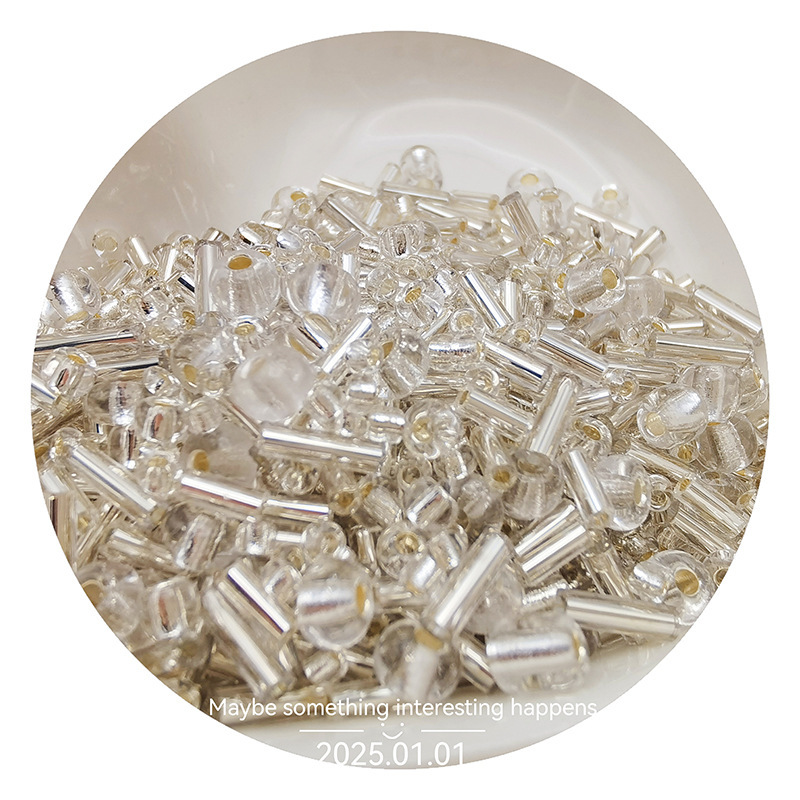 2/3/4mm金银灌银玻璃米珠管珠diy手工串珠材料散珠手链耳饰品配件|undefined