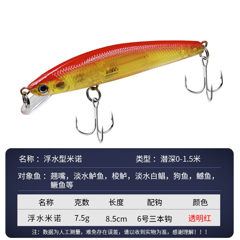 8,5 cm 7,5g de cebo Minoluya cebo falso biónico de calamar cebo artificial de cebo duro artes de pesca comercio electrónico transfronterizo