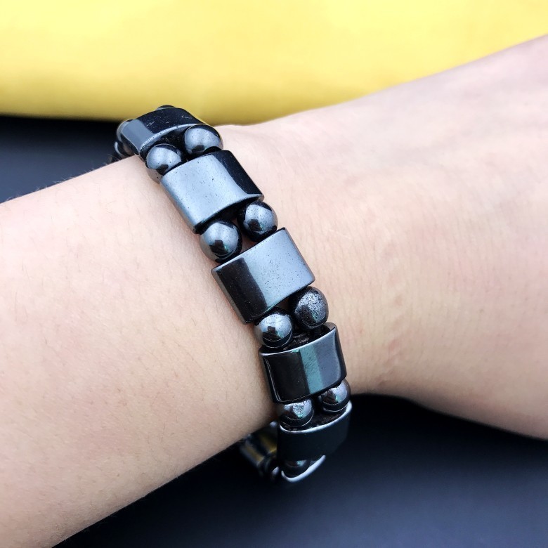 クロスボーダー黒胆石ブレスレット磁気ブレスレットシンプルなビーズ弾性ブレスレット黒ビーズ磁気治療ジュエリー卸売|undefined