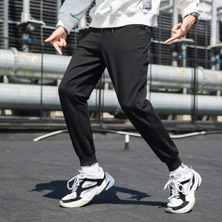 新款休闲裤子纯色春秋舒适长裤卫裤束脚休闲裤