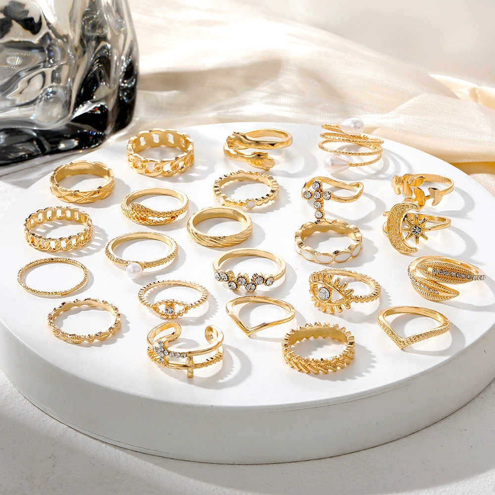 (Cross-border trading), multi-joint ring, set pearl solar-powered, 23 pieces