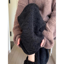 2025冬季新款加厚加绒显瘦黑色细闪阔腿软乎乎慵懒直筒休闲裤子女