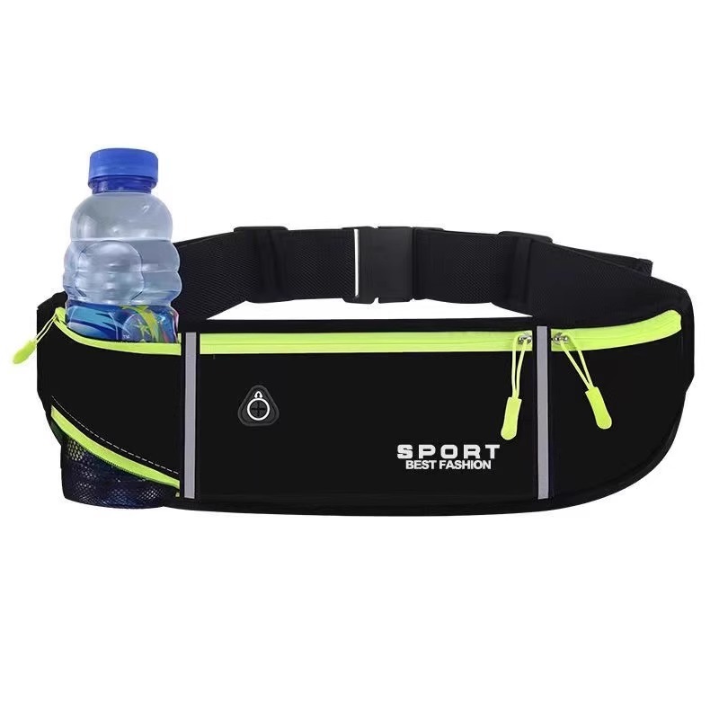 [water bottle model] black - sports waist bag