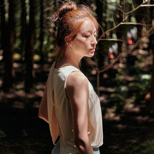  Light Nude Yoga Wear European and American Slim Fit Slim Back Sleeveless Blouse Fitness Sports Vest for Women