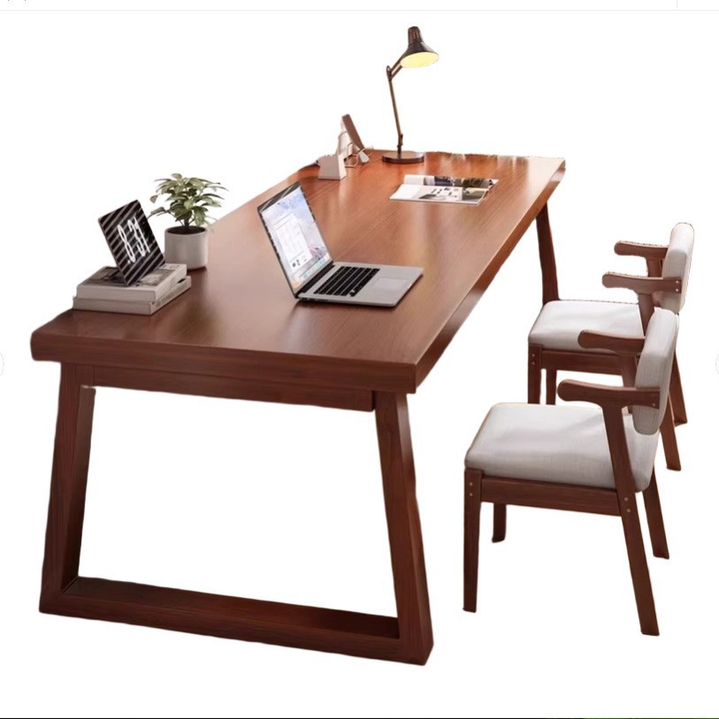 Mesa de doble mesa de estudio de piernas de madera sólida mesa de mesa larga mesa de oficina en el hogar mesa de trabajo mesa de deportes electrónicos mesa de computadora de escritorio