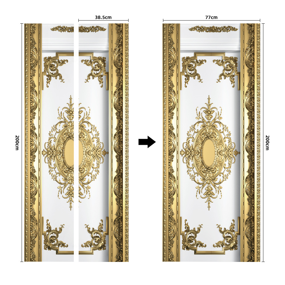 Pegatinas para puertas 3D respetuosas con el medio ambiente, autoadhesivos, fabricantes de origen al por mayor, patrones populares transfronterizos de alta definición, adhesivos para puertas impermeables, a prueba de aceite y antiincrustantes