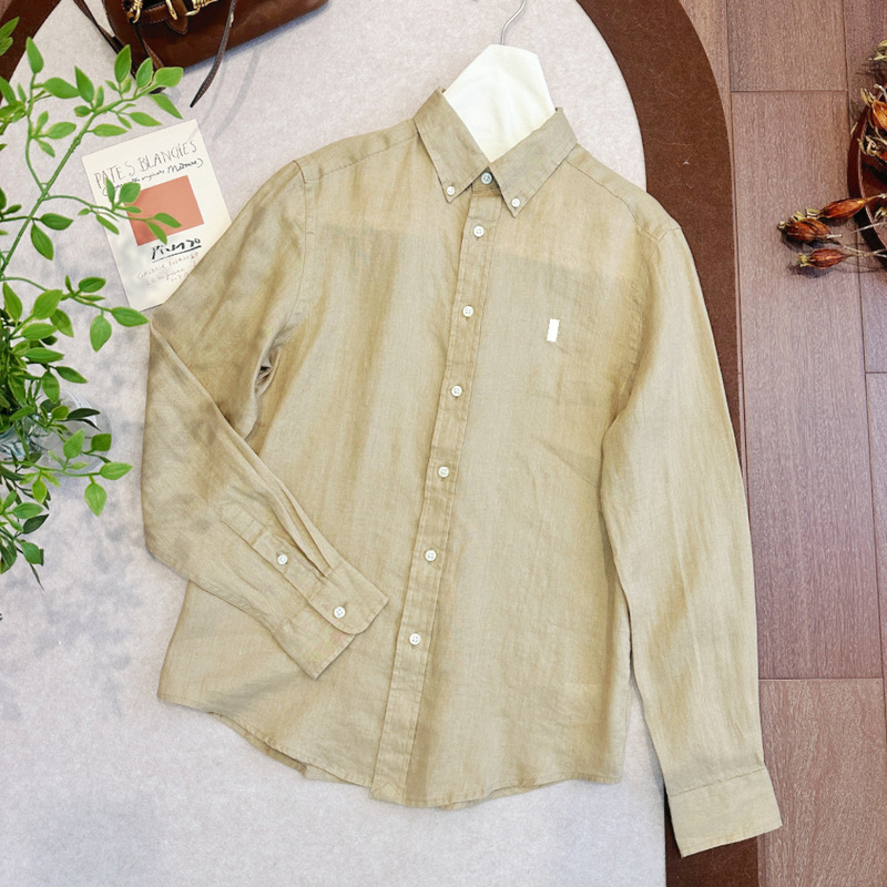 In Stock/Stay at Home Girl Pull~ Classic Linen Shirt in the Old Money Style