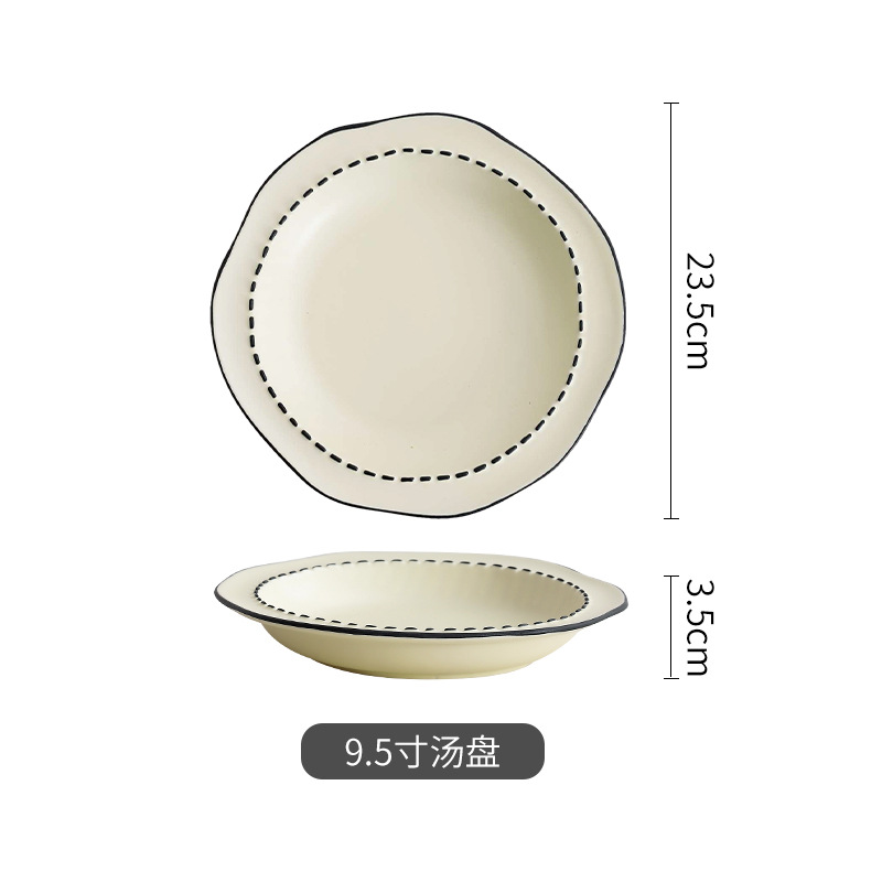 Estilo japonés vajilla de cerámica del hogar bajo vidriado color tazón plato de arroz mulanxi alto valor de color Tazón de fuente plato celebridad de Internet plato traje