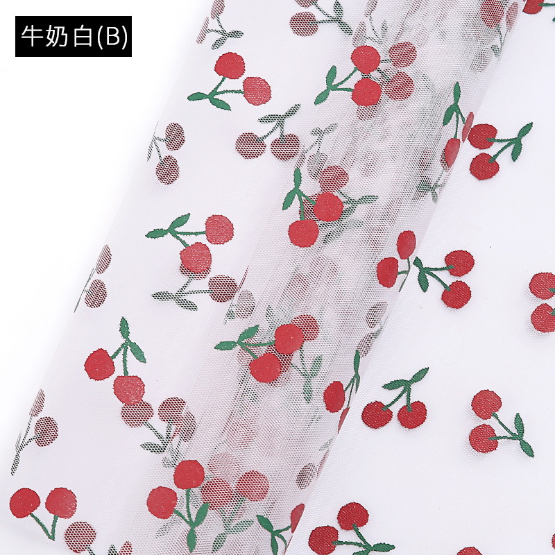 Fábrica de fiestas de flores nuevos productos de cereza impresión de flores frescas envasado de malla de moda ramo de flores envoltura cortina de hilo