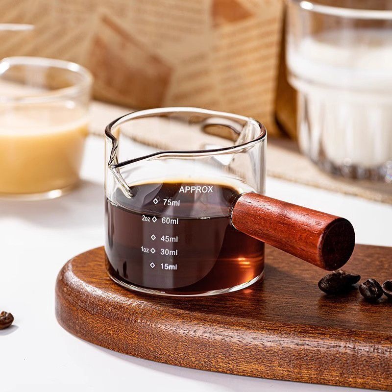 Italian espresso cup, extraction measuring cup, glass mini milk cup with scale, shot cup, liquid receiving cup