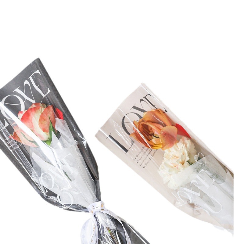 Bouquet personalizado bolsas de cuero al por mayor materiales de embalaje de bouquet para dibujos de impresión de productos terminados procesamiento de flores bolsa personalizada