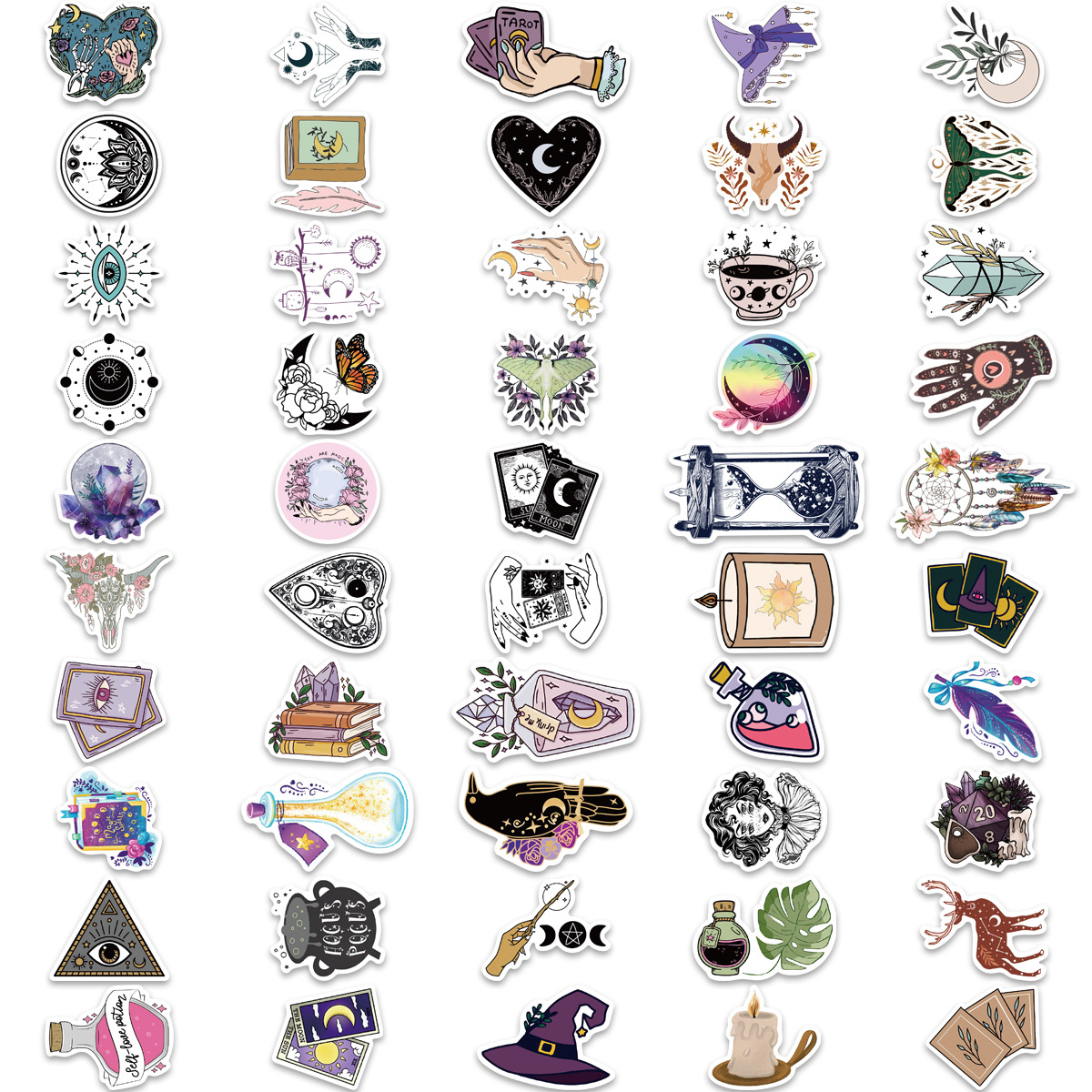 100 piezas transfronterizas estilo bohemio bruja pegatinas personalizadas decorativas equipaje portátil impermeable al por mayor