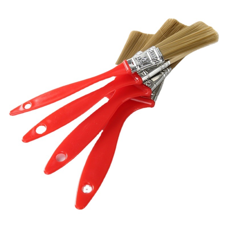 Pincel pequeño, pincel de cerdas pequeñas con mango de plástico, herramientas de pintura y decoración al por mayor, pincel de pintura ultrafino de 0.5 pulgadas y 1 pulgada con cerdas gruesas
