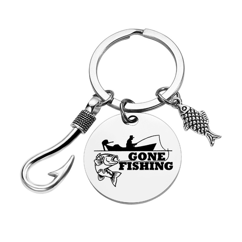 Cross-border key pendant for fishing enthusiasts you're my best catch stainless steel keychain gift