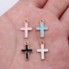 16X11mm 0.42g 多色合金滴油十字架 耳饰 手链 项链 DIY饰品配件