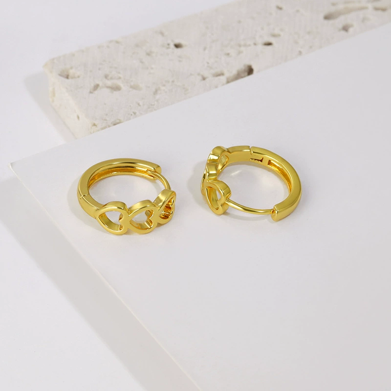 Золотые универсальные стильные серьги, европейский стиль, легкая роскошь, 18 карат