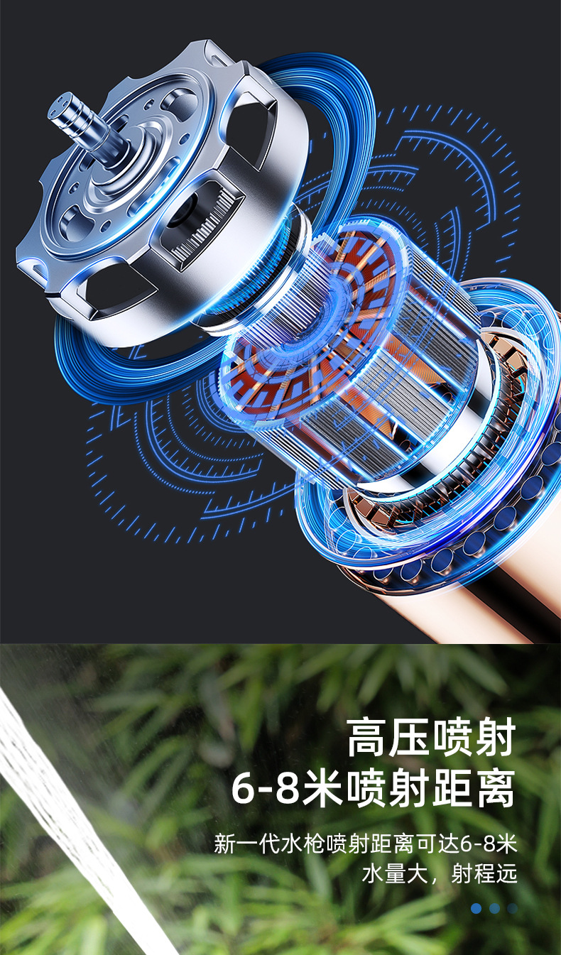 Cross-Border High-Pressure Wireless Car Multi-Function Water Gun, High-Power Cleaning Car Washer, Electric Portable Lithium Battery