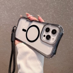 适用苹果17promax透明磁吸手机壳iPhone17air三合一防撞16E挂绳壳