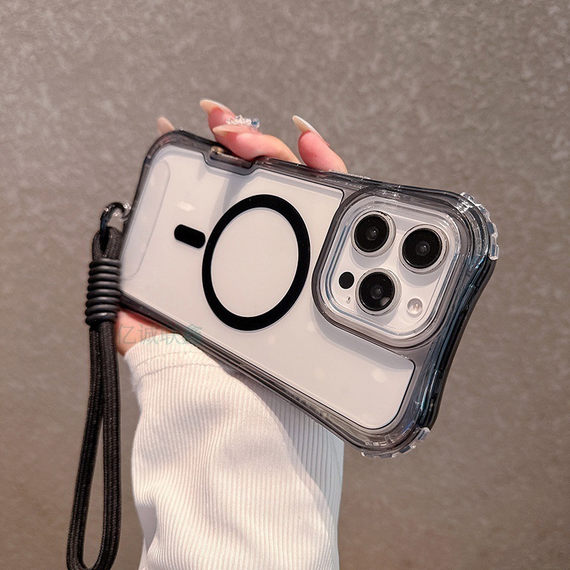Suitable for Apple 17Promax Transparent Magnetic Phone Case Iphone17Air Three-In-One Anti-Collision 16E Lanyard Case Suitable for Apple 17Promax Transparent Magnetic Phone Case Iphone17Air Three-In-One Anti-Collision 16E Lanyard Case