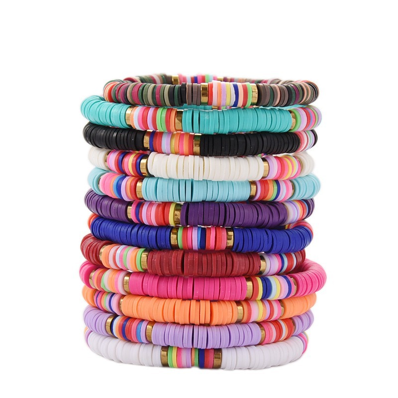 Bohemian Style Bracelet Set 12 Colors Soft Clay Bracelets Summer Beach Bracelets Wholesale